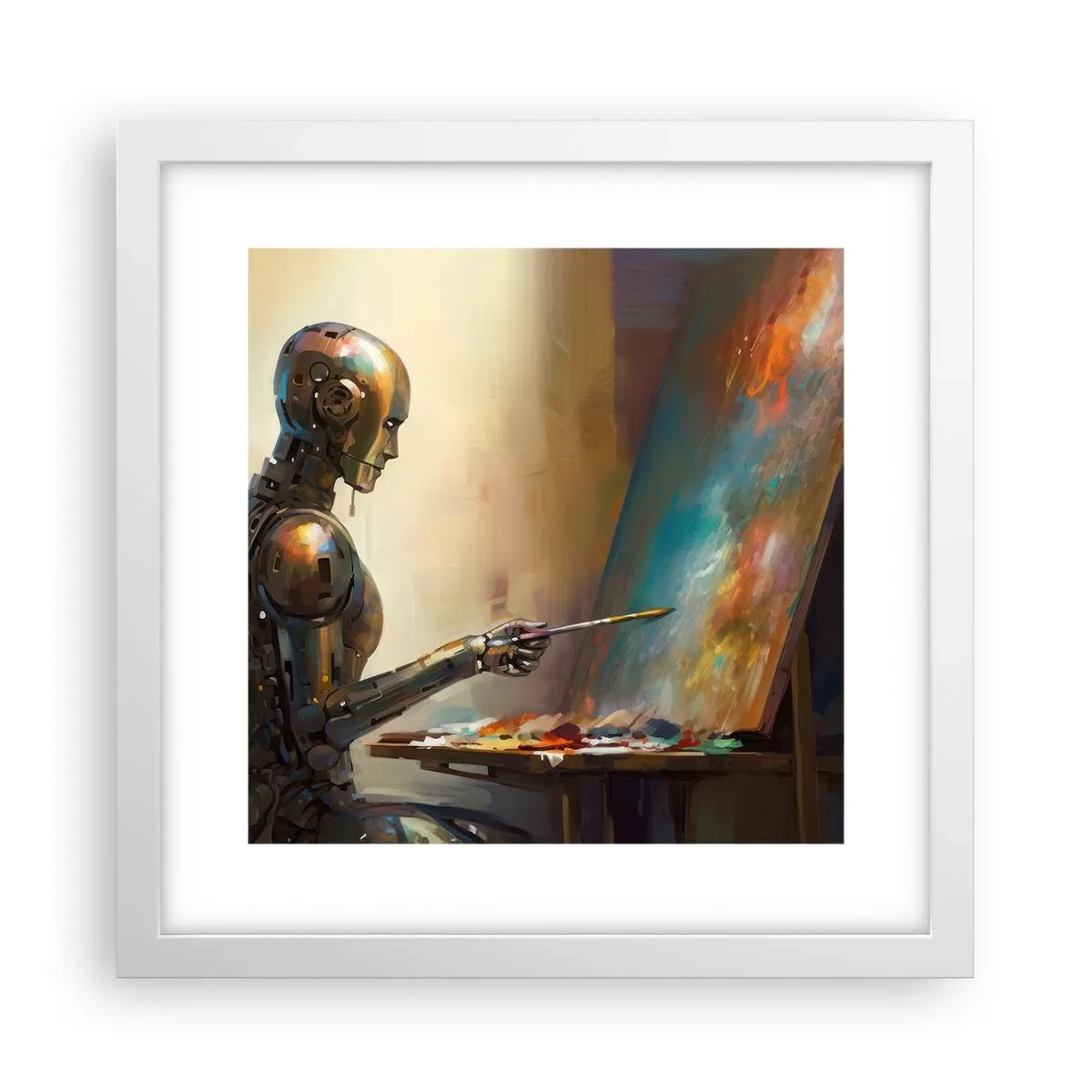 Pôster em moldura branca - A arte do futuro - 30x30 cm