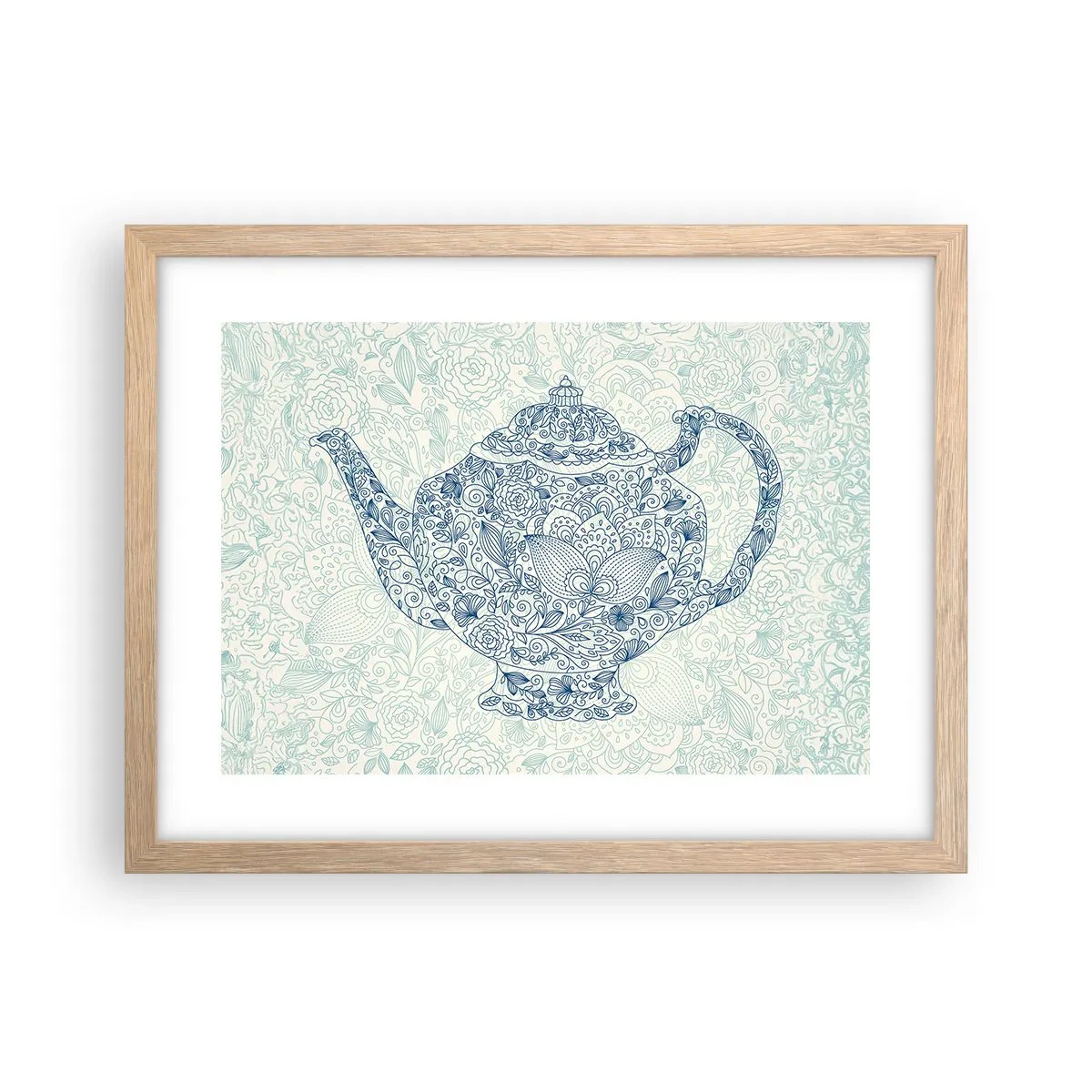 Pôster com moldura de carvalho claro - Chás de charme - 40x30 cm