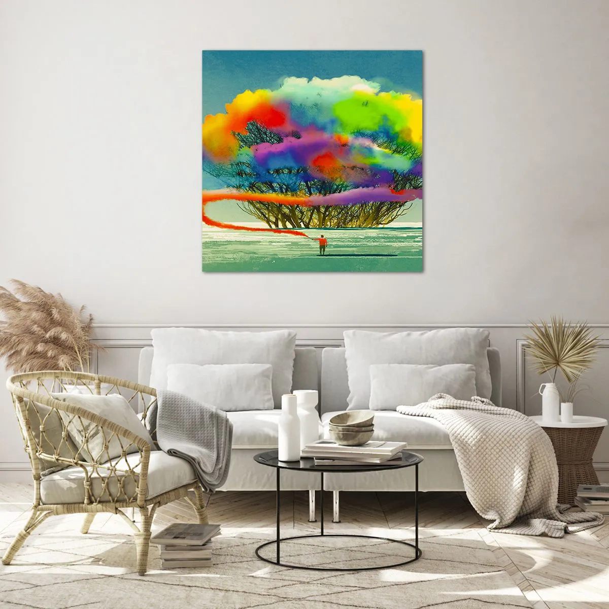 Quadro em vidro - Dar vida a este mundo - 40x40 cm