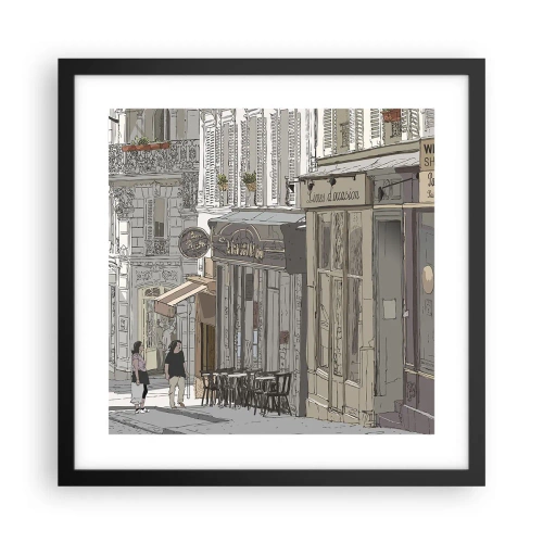 Pôster com moldura preta - Alegrias urbanas - 40x40 cm