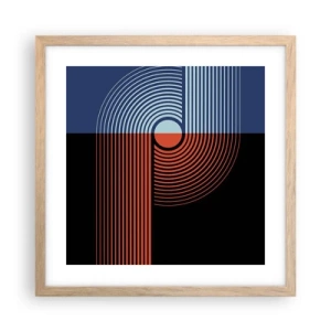 Pôster com moldura de carvalho claro - Num abraço geométrico - 40x40 cm
