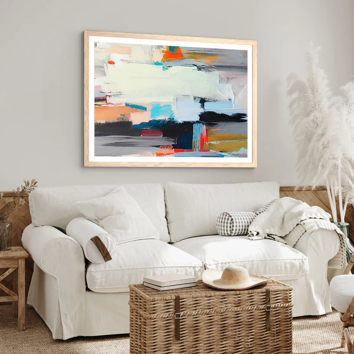 Pôster com moldura de carvalho claro - Há um método? - 70x50 cm