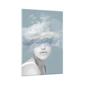 Quadro em vidro - Com a cabeça nas nuvens - 80x120 cm