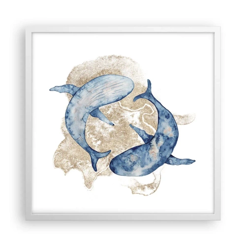 Pôster em moldura branca - Amizade ou amor? - 50x50 cm