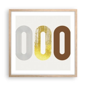 Pôster com moldura de carvalho claro - Uuu! - 50x50 cm