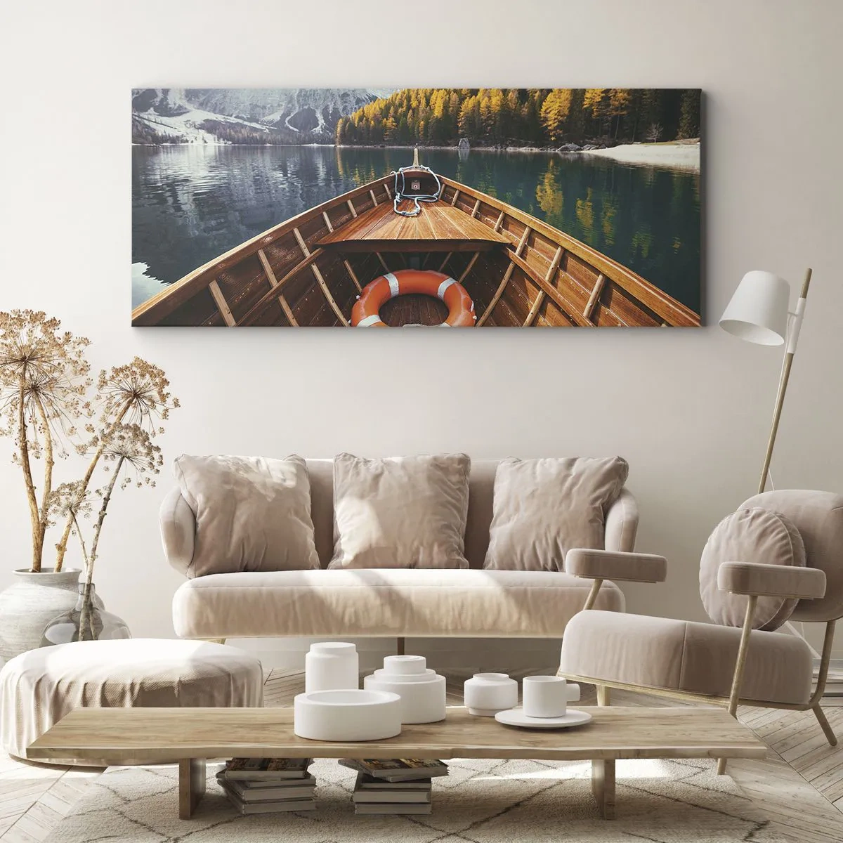 Quadro em tela - Excursão na montanha - 90x30 cm