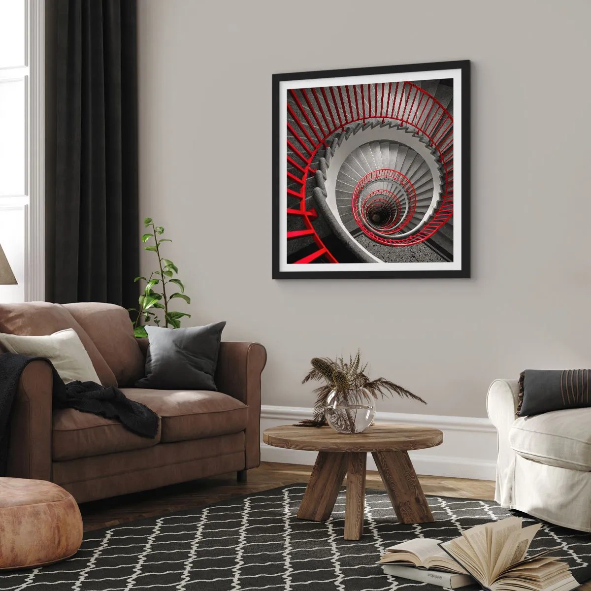 Pôster com moldura preta - Diversão de arquitetura - 40x40 cm