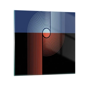 Quadro em vidro - Num abraço geométrico - 40x40 cm