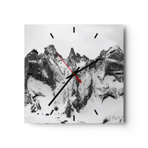 Relógio de parede - Relógio em vidro - O assustador cume de granito - 30x30 cm