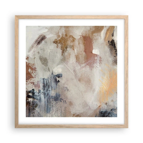 Pôster com moldura de carvalho claro - Abstração enevoada - 50x50 cm