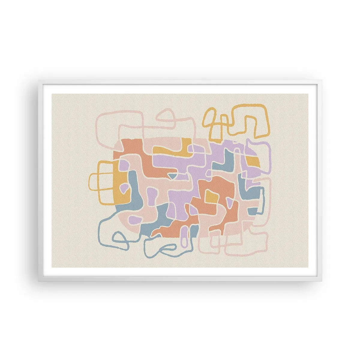 Pôster em moldura branca - Labirinto – uma aventura alegre - 100x70 cm