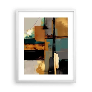 Pôster em moldura branca - Abstração – luz e sombra - 40x50 cm