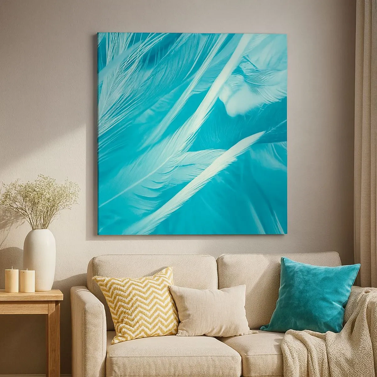 Quadro em tela - Afogado em penugem - 30x30 cm