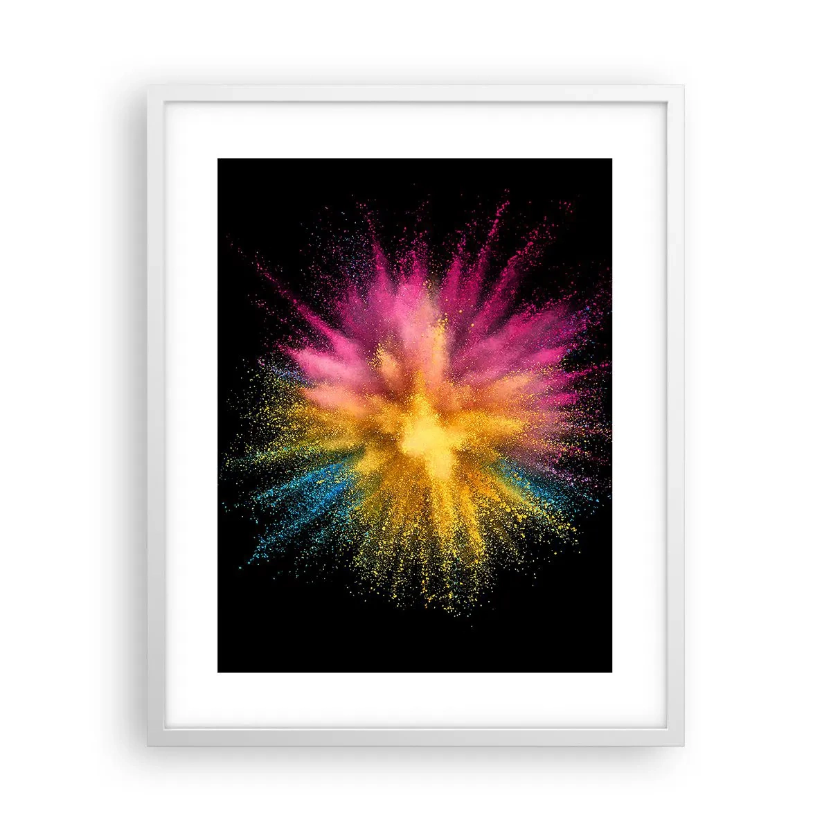 Pôster em moldura branca - O nascimento das cores  - 40x50 cm