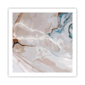 Pôster - Meandros azuis sob branco - 60x60 cm