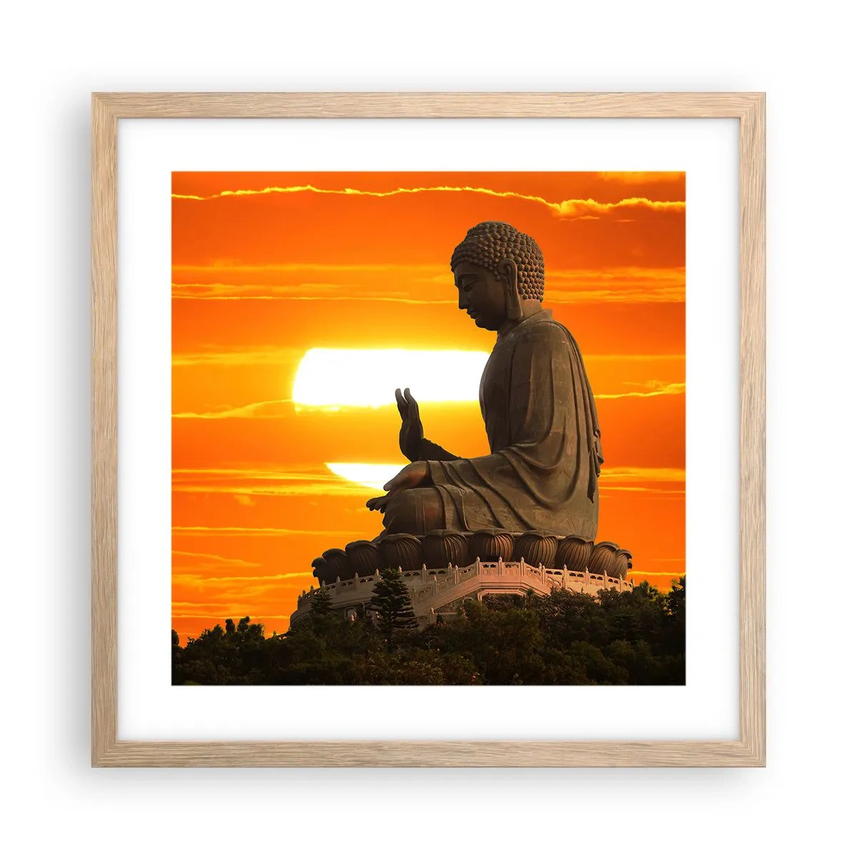 Pôster com moldura de carvalho claro - Sem medo do mundo - 40x40 cm