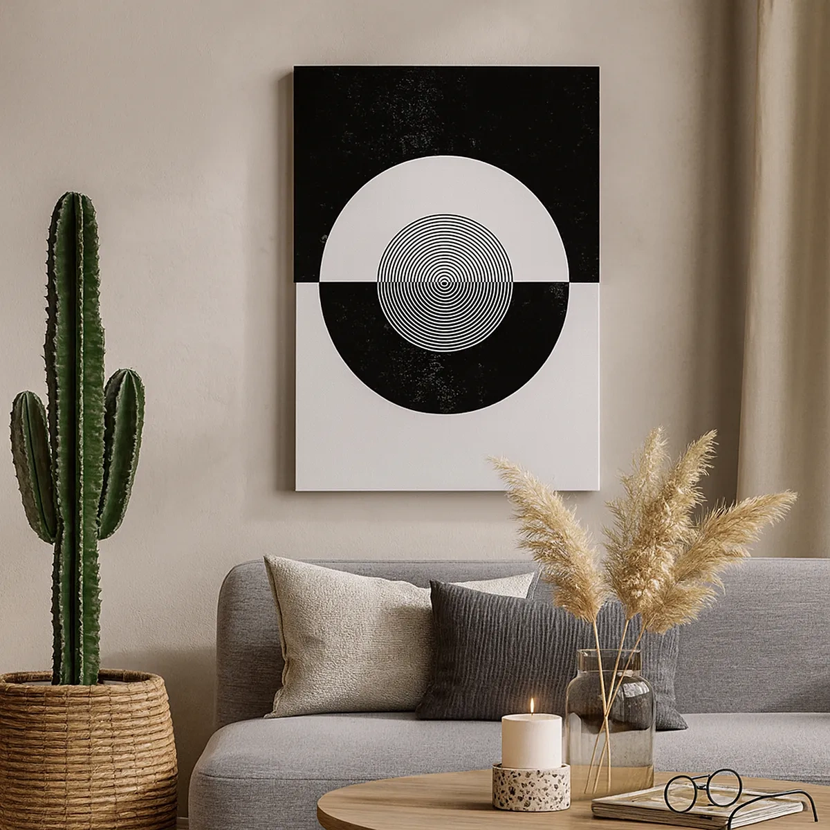 Quadro em tela - Harmonia a preto e branco - 50x70 cm