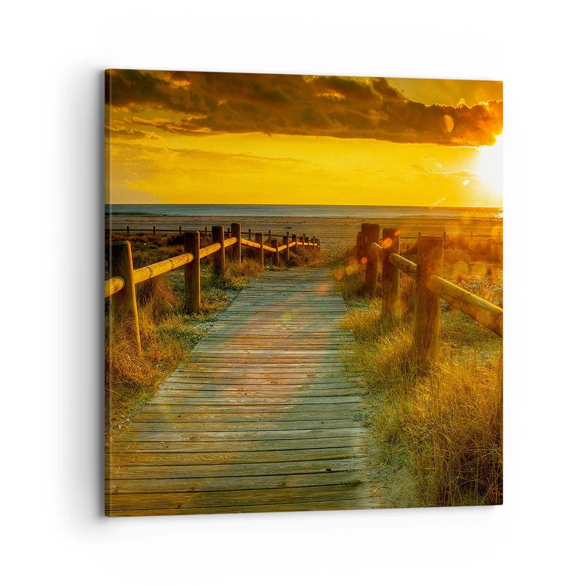 Quadro em tela - Banhado em ouro antigo - 70x70 cm