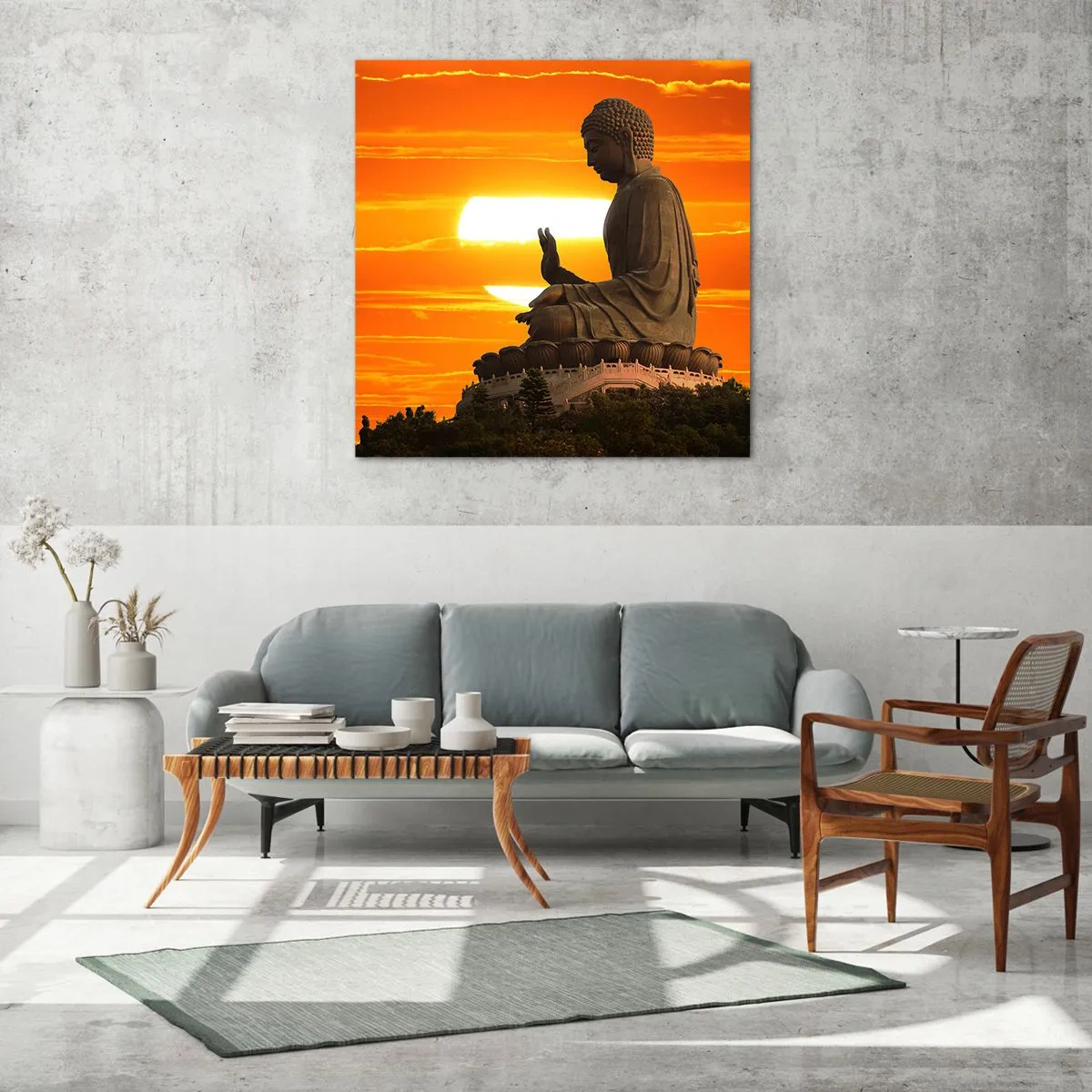 Quadro em vidro - Sem medo do mundo - 70x70 cm