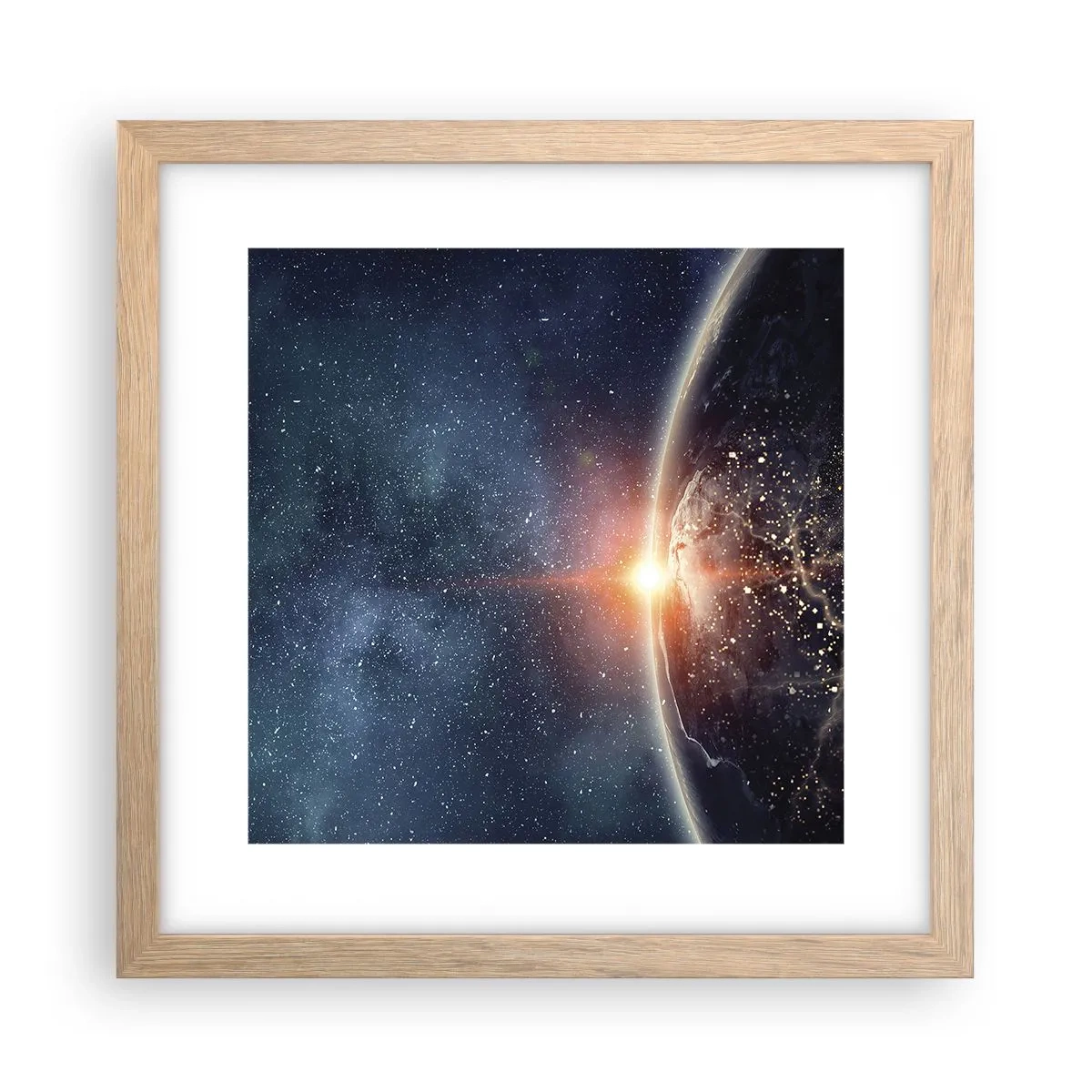 Pôster com moldura de carvalho claro - Numa nova perspetiva - 30x30 cm