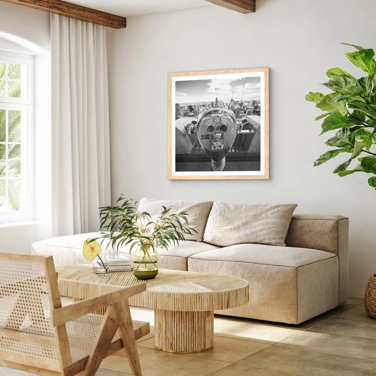 Pôster com moldura de carvalho claro - A cidade das cidades - 30x30 cm