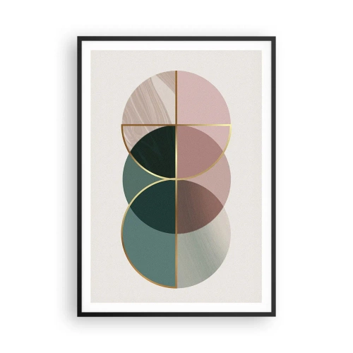 Pôster com moldura preta - Círculo entre círculos… - 70x100 cm