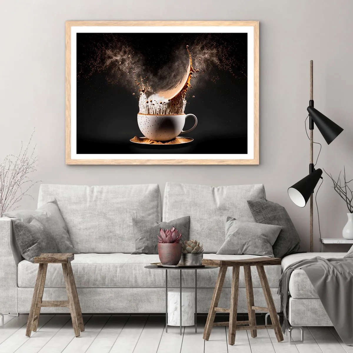 Pôster com moldura de carvalho claro - Uma explosão de sabor - 100x70 cm