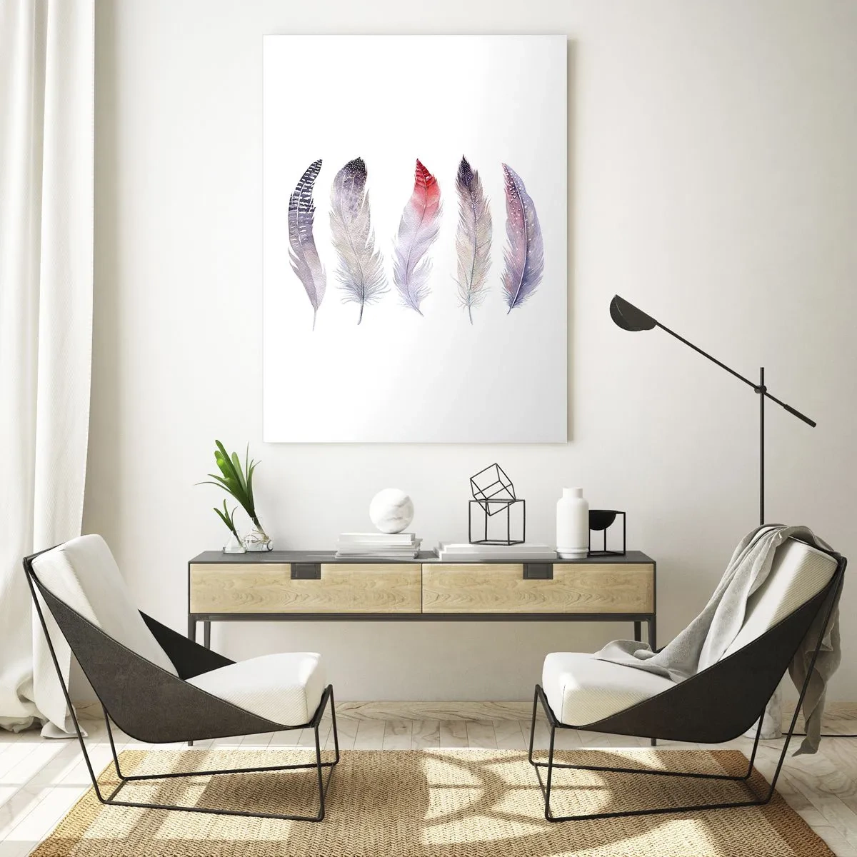 Quadro em vidro - Delicadas como uma névoa multicolorida - 50x70 cm