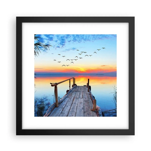 Pôster com moldura preta - É hora de voltar... - 30x30 cm