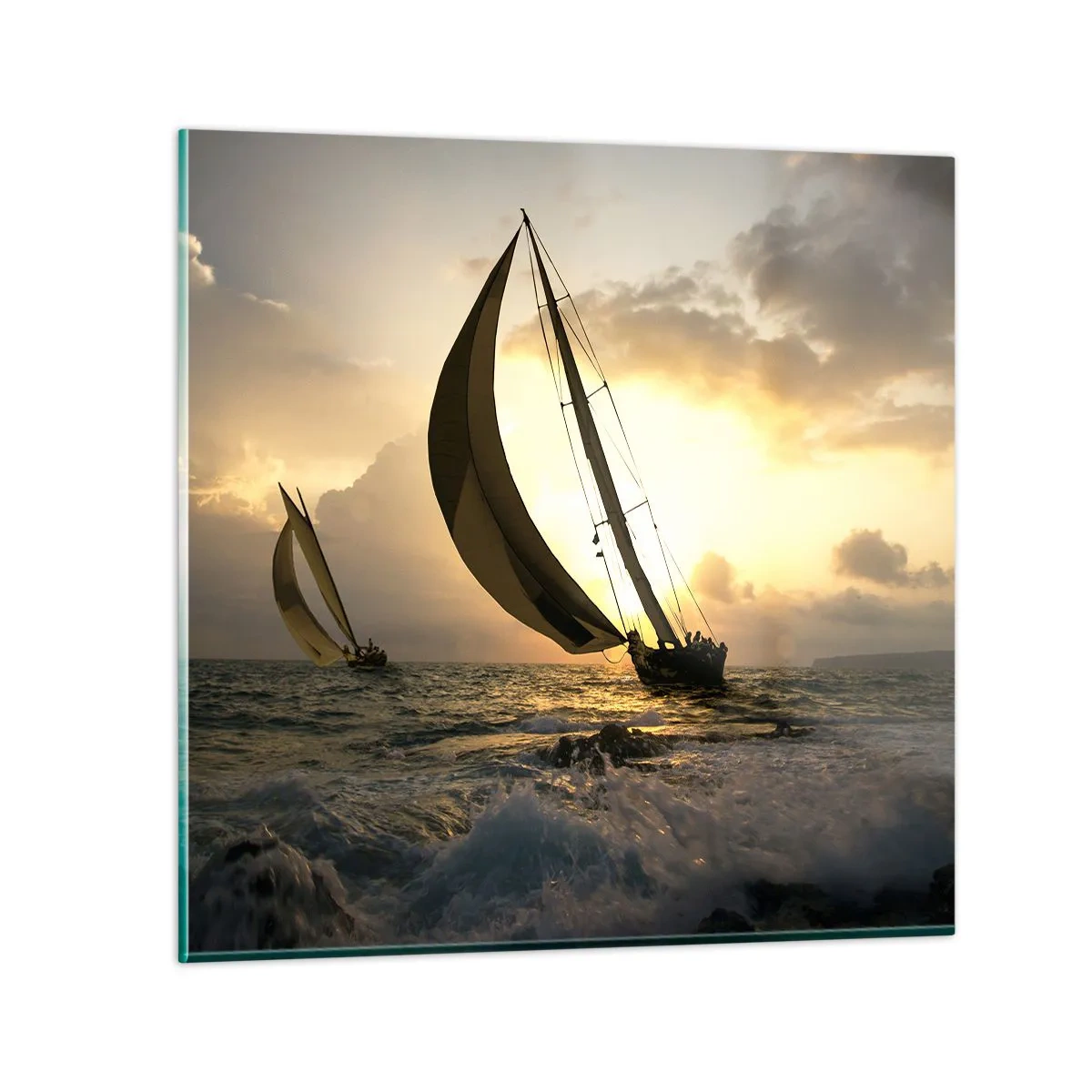 Quadro em vidro - Com o vento e contra o vento - 30x30 cm
