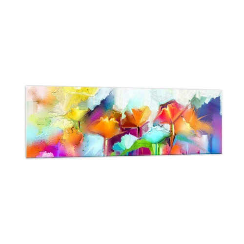 Quadro em vidro - O arco-íris floresceu - 160x50 cm
