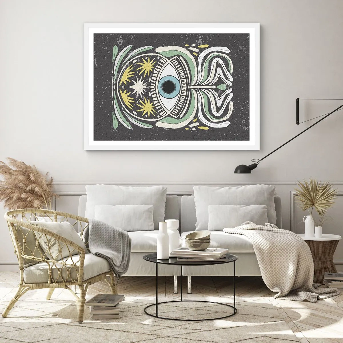 Pôster em moldura branca - Rituais tribais - 100x70 cm