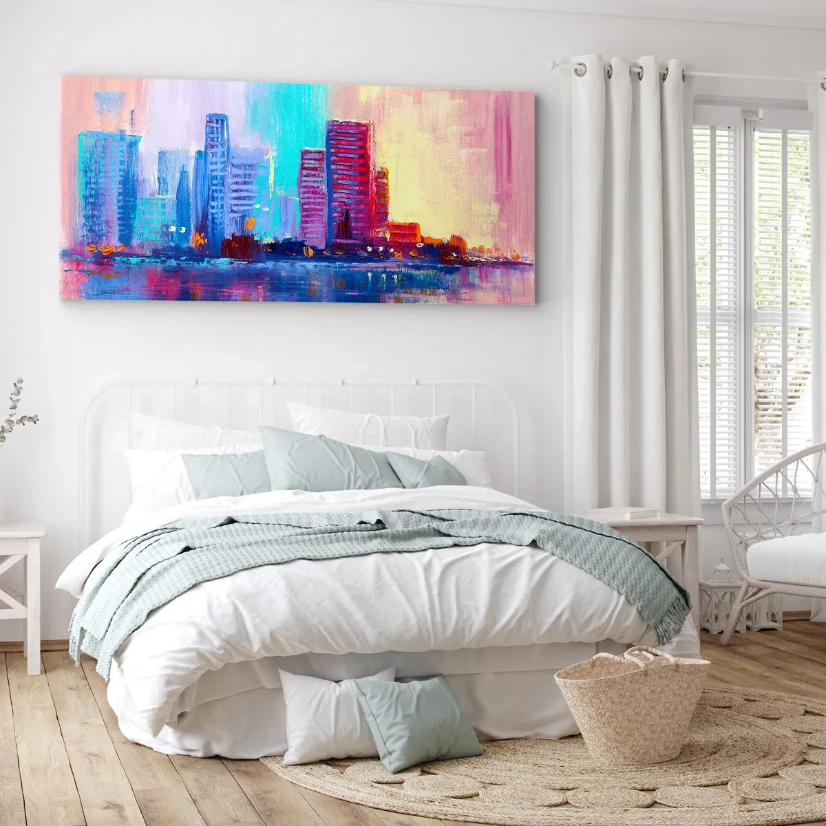 Quadro em tela - Banhada em cores - 100x40 cm