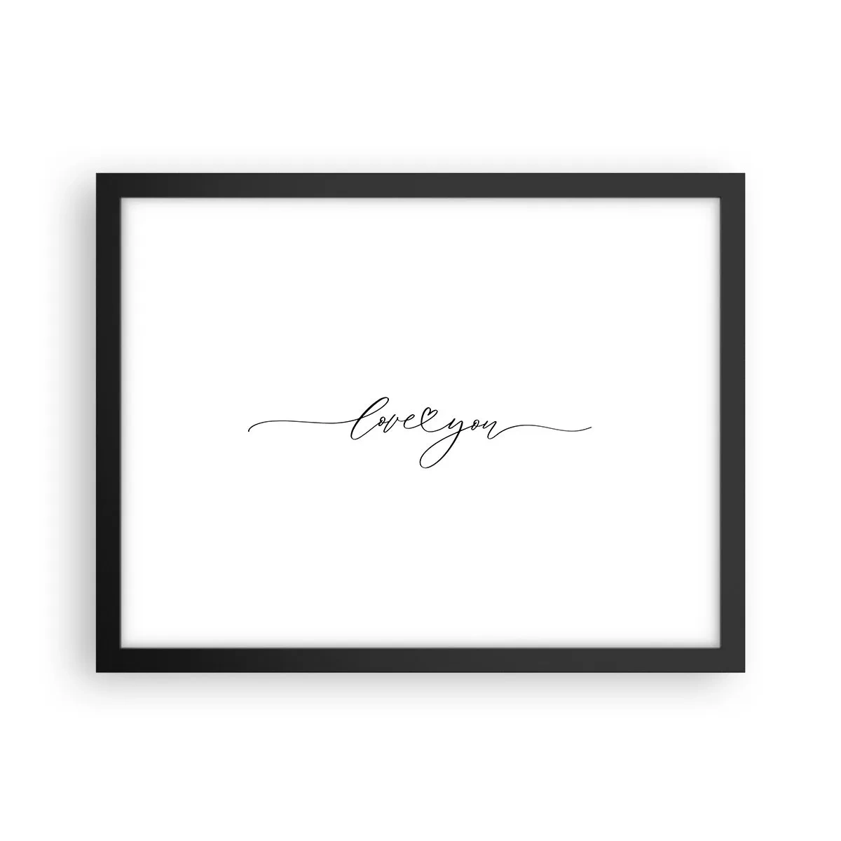 Pôster com moldura preta - Preto e branco - 40x30 cm