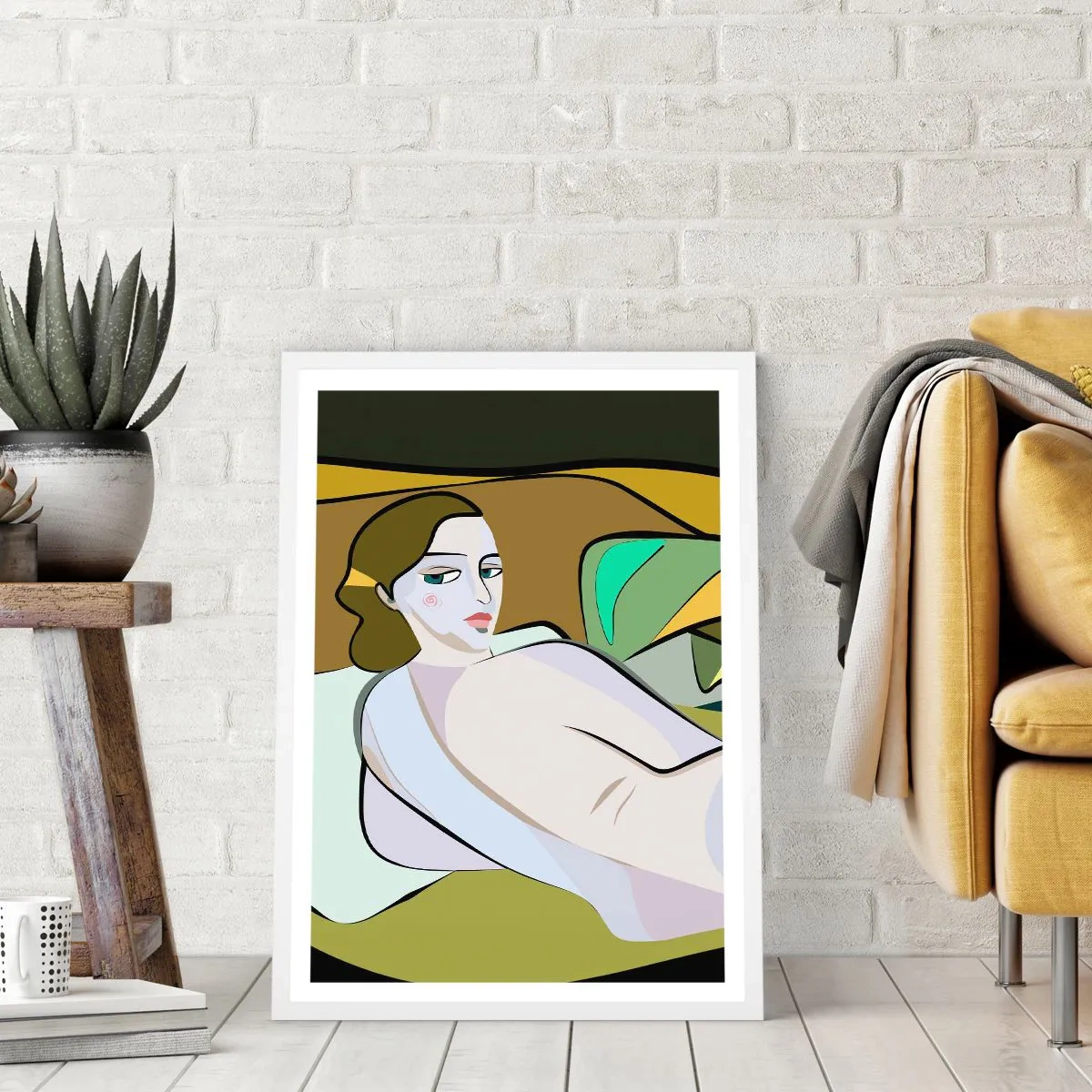 Pôster em moldura branca - Retrato íntimo - 50x70 cm