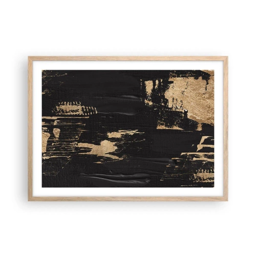 Pôster com moldura de carvalho claro - Rastro de toque - 70x50 cm