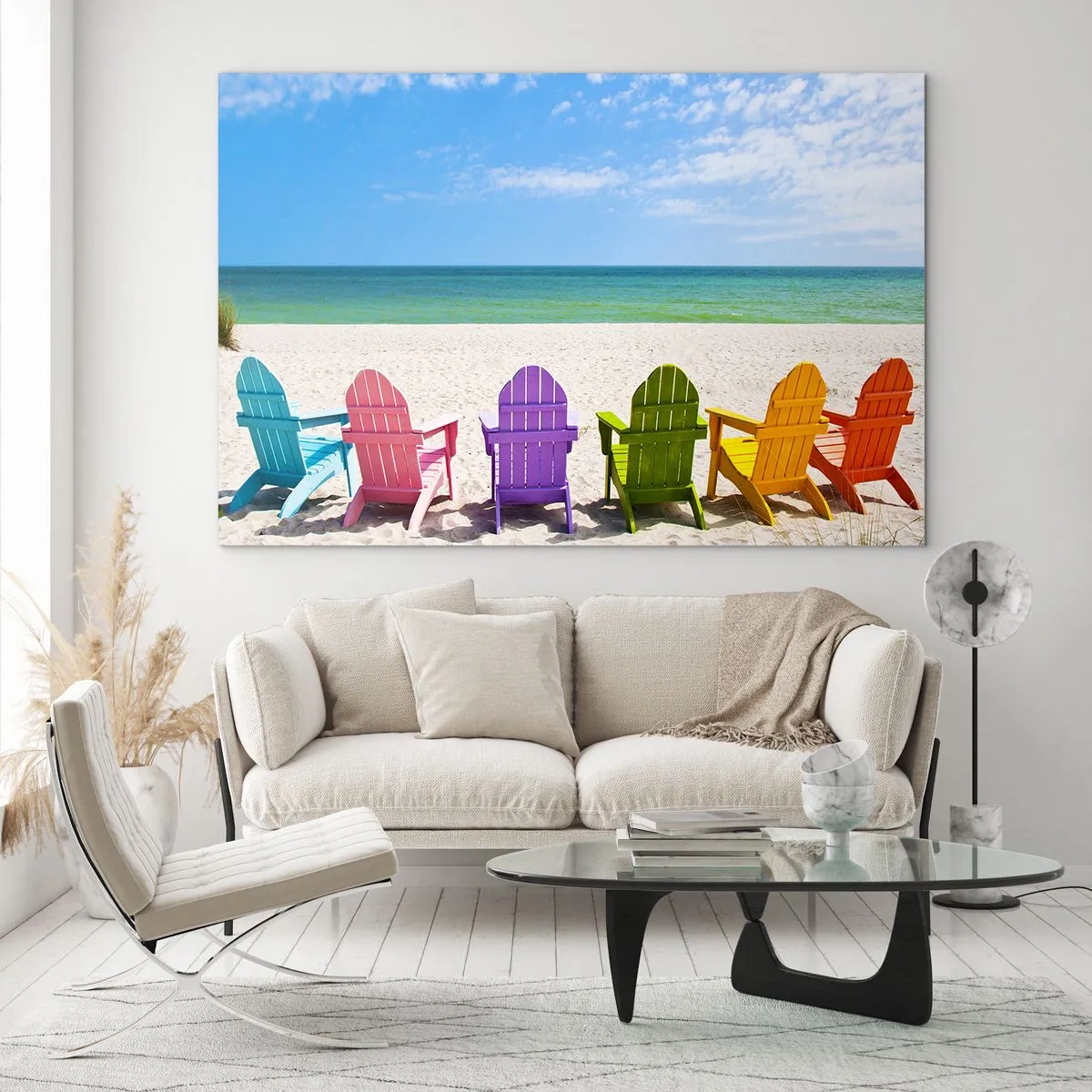 Quadro em vidro - Praia do arco-íris - 100x70 cm