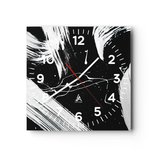 Relógio de parede - Relógio em vidro - Quebrar a escuridão - 30x30 cm