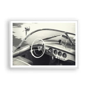 Pôster em moldura branca - Tempo para os ricos - 100x70 cm