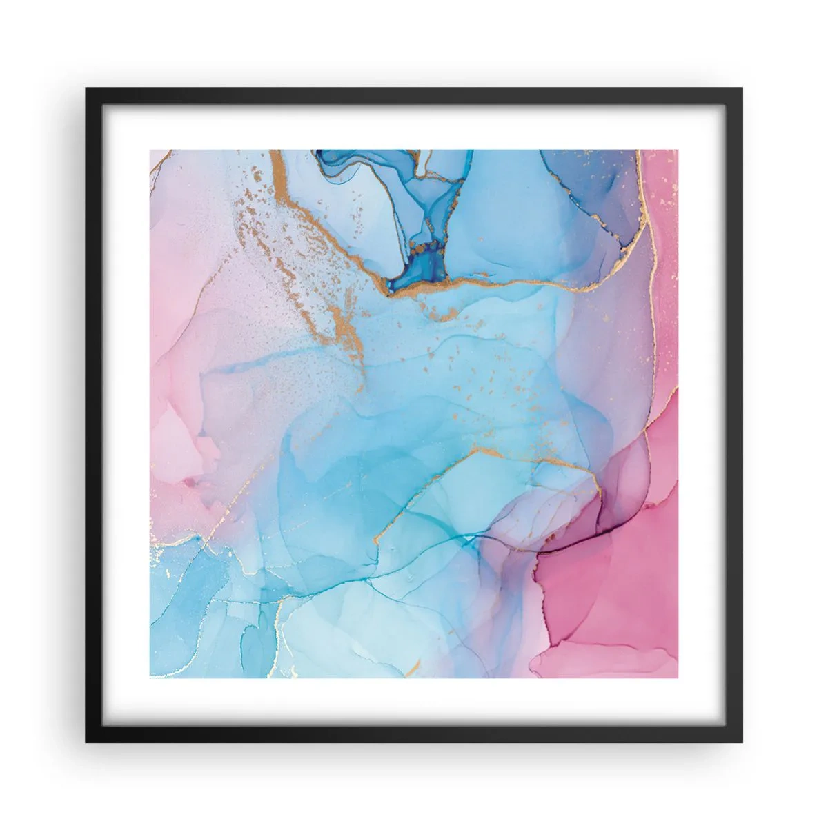 Pôster com moldura preta - Encontro e difusão - 50x50 cm