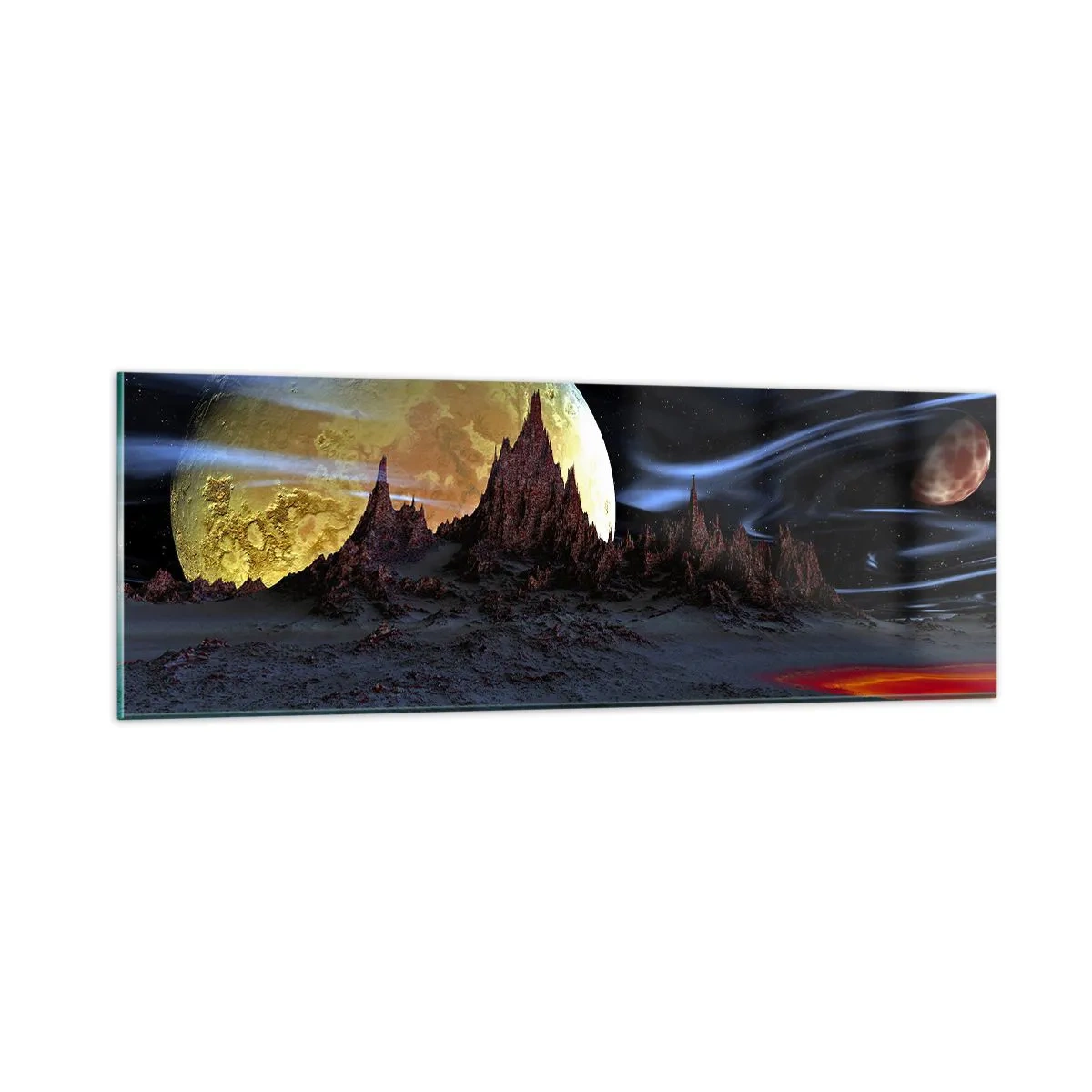 Quadro em vidro - Mundo desconhecido - 90x30 cm