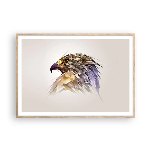 Pôster com moldura de carvalho claro - Retrato de um guerreiro - 100x70 cm
