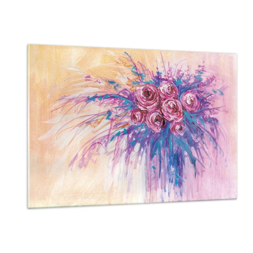 Quadro em vidro - Fonte de rosas - 120x80 cm