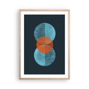 Pôster com moldura de carvalho claro - Obras de arte simétricas - 50x70 cm