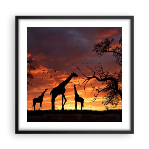 Pôster com moldura preta - Um pequeno jantar com seus entes queridos - 50x50 cm