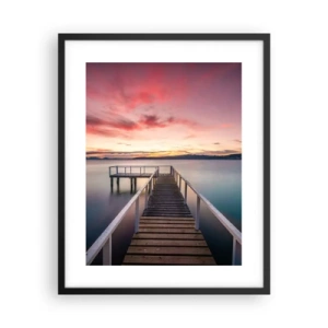 Pôster com moldura preta - A chama suave da noite - 40x50 cm