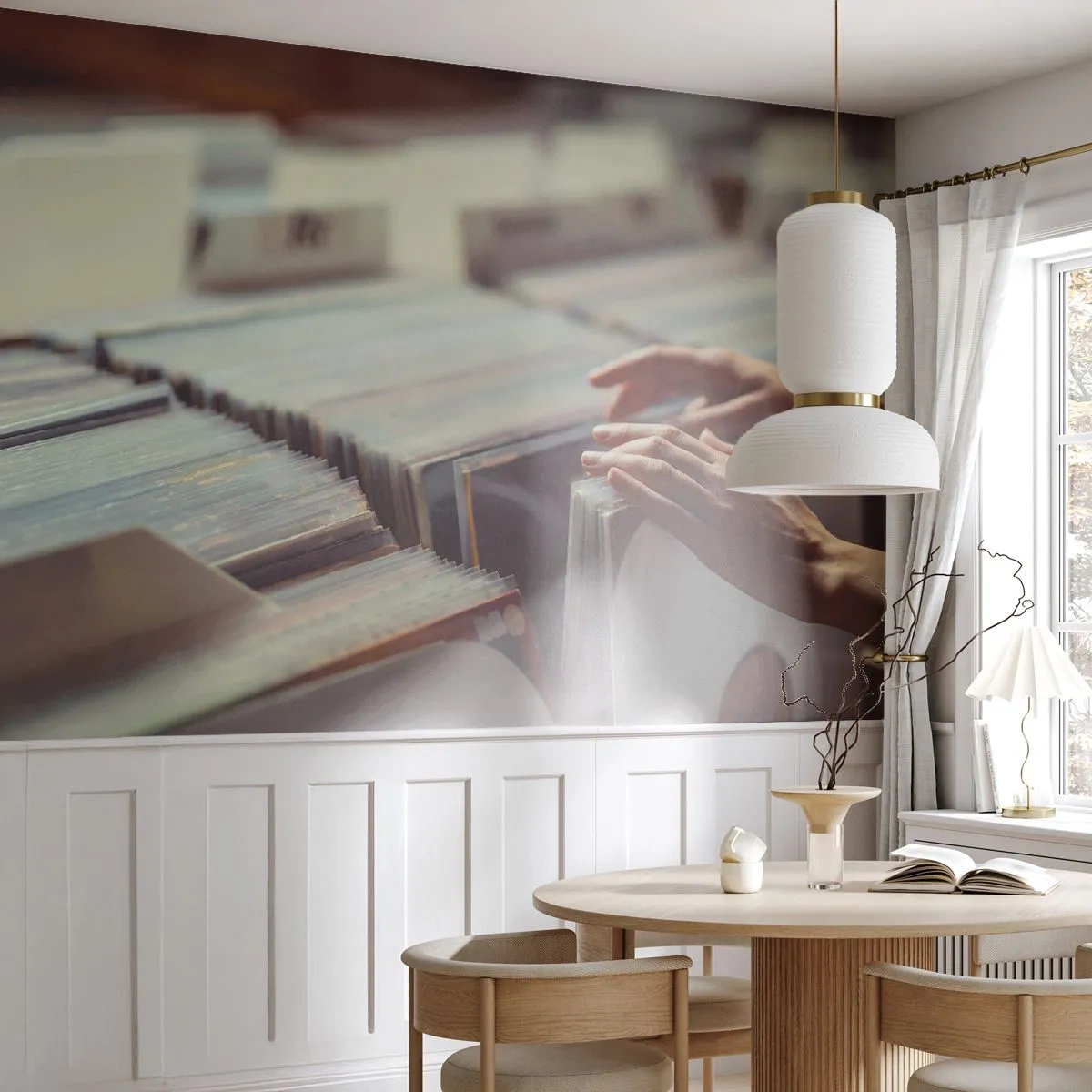 Papel de Parede Premium Canvas - Em busca de emoções - Vinil, Música, Loja de música - 350x256 cm