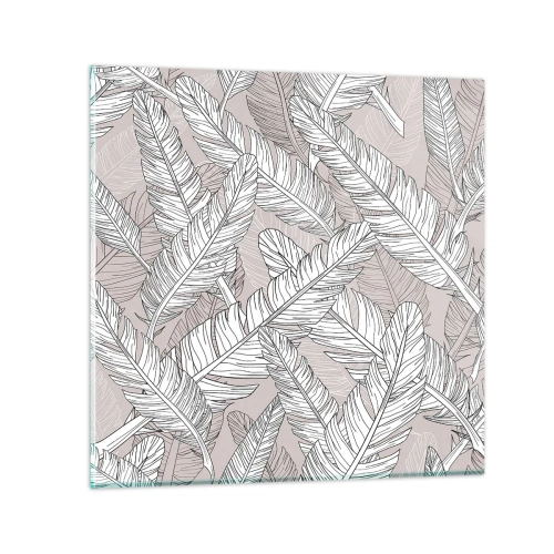 Quadro em vidro - Turbilhão de penas - 70x70 cm