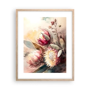 Pôster com moldura de carvalho claro - De perfil e de frente - 40x50 cm