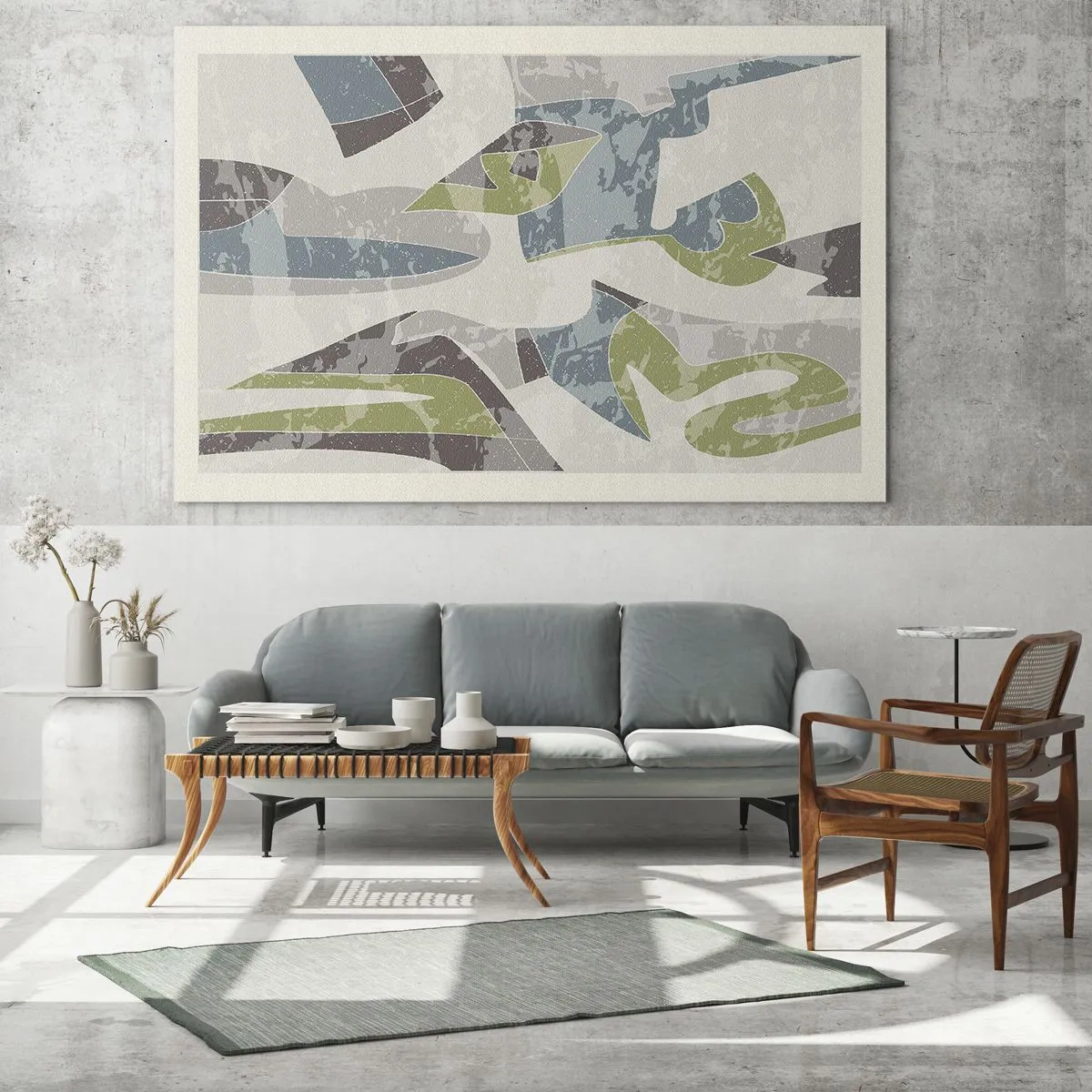 Quadro em vidro - Composição atrás do vidro - 100x70 cm